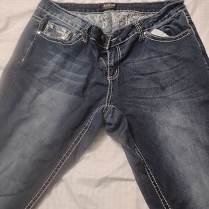 Z.Coe Women's Dark Blue Skinny Jeans with Washed Finish